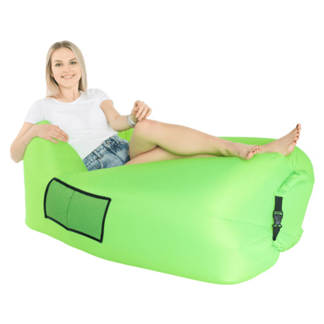 Nafukovací sedací vak/lazy bag LEBAG, zelená Tempo Kondela