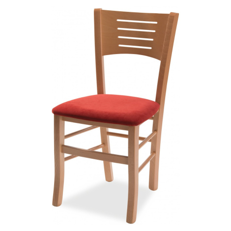 Miko Masivní židle Atala - čalouněný/látkový podsedák Barva korpusu: Třešeň, látka: Micra aranci