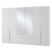 Skříň Moritz - 270x208x58 cm (bílá, zrcadlo)