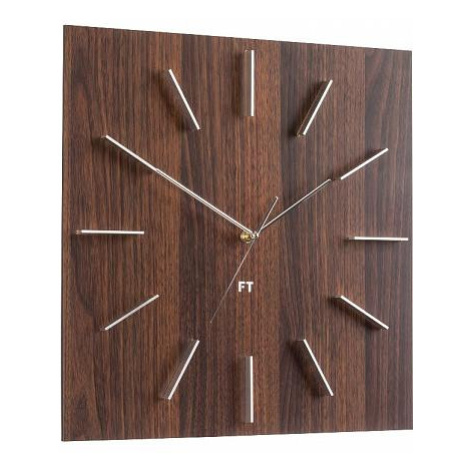 Designové nástěnné hodiny Future Time FT1010WE Square dark natural brown 40cm FOR LIVING