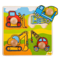 Bigjigs Toys Vkládací puzzle stavební stroje