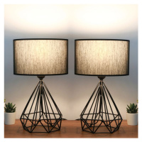 Sada 2 stolních lamp, 41 x 24 x 15 cm, černé