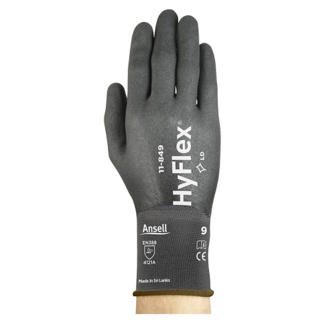 Ansell Pracovní rukavice HyFlex® 11-849, černá, bal.j. 12 párů, velikost 9