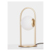 NOVA LUCE stolní lampa HOOK saténový zlatý kov a opálové bílé sklo LED 4.8W 230V 3000K IP20 9695