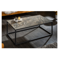 Estila Industriální konferenční stolek Collabor s keramickou deskou s mramorovým efektem 100cm