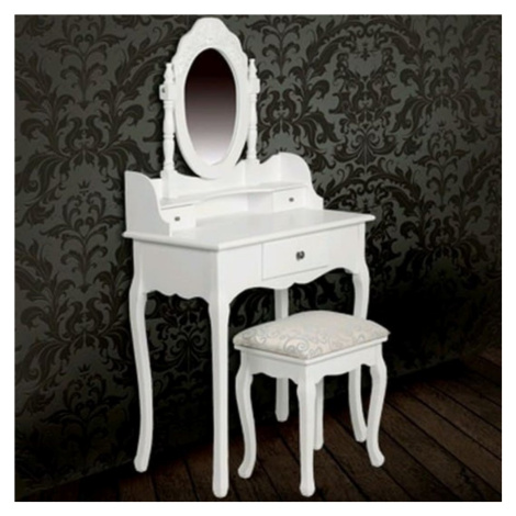 Toaletní stolek s taburetem bílá Dekorhome vidaXL