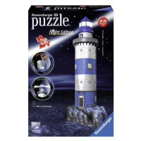 Ravensburger 12577 puzzle 3d maják v příboji, noční edice, 216d.