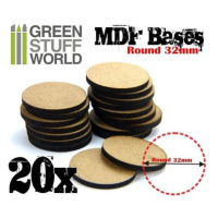 Dřevotřískové podstavce MDF Bases - Round 32mm (20 ks)