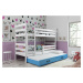 BMS Dětská patrová postel s přistýlkou Eryk 3 | bílá Barva: bílá / modrá, Rozměr: 160 x 80 cm