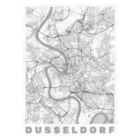 Mapa Dusseldorf, Hubert Roguski, (30 x 40 cm)