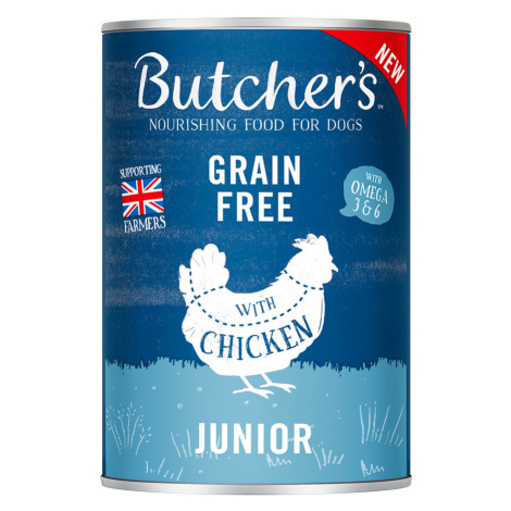 Butcher's Original Grainfree Junior 48 × 400 g - výhodné balení - s kuřecím Butcher´s