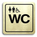 Accept Piktogram "WC ženy, muži, invalidé" (80 × 80 mm) (zlatá tabulka - černý tisk)