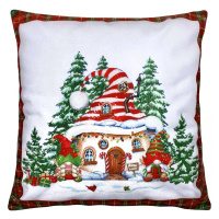 Vánoční polštář XMAS HOUSE 40x40 cm Mybesthome Varianta: Povlak na polštář s výplní, 40x40 cm