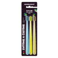 Herbadent STAR dětský svítící zubní kartáček s velmi jemnými vlákny 3 ks