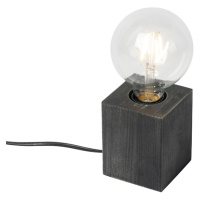 Venkovská stolní lampa černé dřevo - Bloc