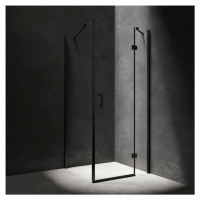 OMNIRES MANHATTAN obdélníkový sprchový kout s křídlovými dveřmi, 100 x 80 cm černá mat / transpa