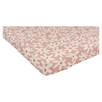 Napínací bavlněné dětské prostěradlo do postýlky 60x120 cm Blush Daisies – Malomi Kids