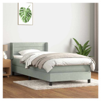 vidaXL Box spring postel s matrací světle šedá 80x210 cm samet