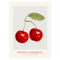 Obrazová reprodukce Cherries (Watercolour Kitchen Fruit), 30x40 cm