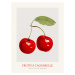 Obrazová reprodukce Cherries (Watercolour Kitchen Fruit), 30x40 cm