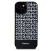 DKNY PU Leather Repeat Pattern Bottom Stripe MagSafe kryt iPhone 15 černý