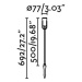 FARO SLOT 500 černá lampa se zápichem H50 14W 3000K