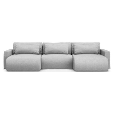 Světle šedá rozkládací rohová pohovka s úložným prostorem (do "U") Belfast – Cosmopolitan Design