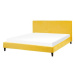 BELIANI postel FITOU 180 × 200 cm, sametová, žlutá