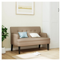 vidaXL Lavice s opěradlem cappuccino 112 x 65,5 x 75 cm umělá kůže