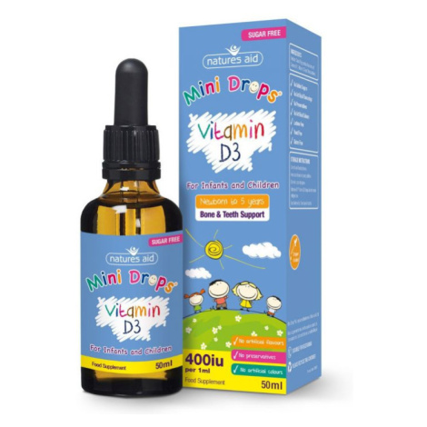 Vitamin D3 Kapky Pro Děti A Kojence 50ml Natures Aid