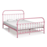 Rám postele růžový kov 140x200 cm