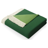 Zelená deka s příměsí bavlny AmeliaHome Franse, 150 x 200 cm