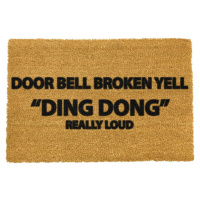 Rohožka z přírodního kokosového vlákna Artsy Doormats Yell Ding Dong, 40 x 60 cm