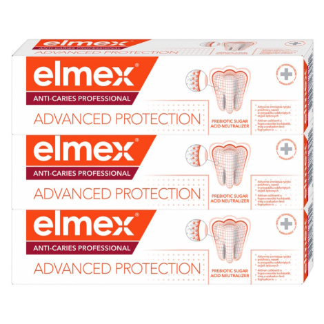 ELMEX  Anti- Caries Professional Advanced Protection Zubní pasta proti zubnímu kazu 3 x 75 ml