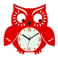 ModernClock Nástěnné hodiny Owl červené