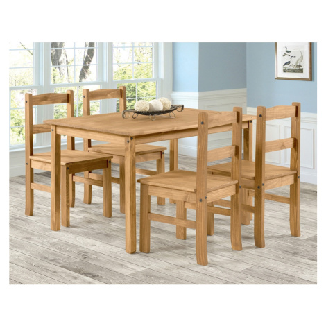 Jídelní set PIMBOW stůl 100x80 cm + 4 židle, masiv borovice Idea