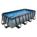 Bazén s pískovou filtrací Stone pool Exit Toys ocelová konstrukce 400*200*100 cm šedý od 6 let