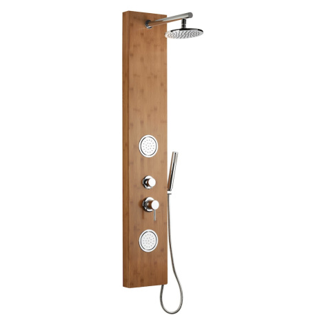 Sprchový panel SIKO Bamboo Shower na stěnu s pákovou baterií bambus BAMBOOSHOWER