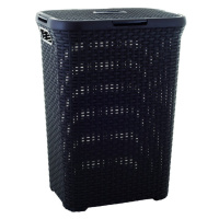 CURVER - Koš na špinavé prádlo Rattan 60l 45x34x62cm tmavě hnědý