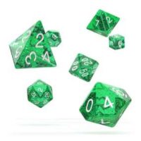 Oakie Doakie RPG sada 7 vícestěnných kostek - zelená se třpytkami
