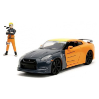 Jada Autíčko Nissan GT-R 2009 kovové s otevíratelnými částmi a figurka Naruto délka 20 cm 1:24