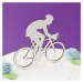 Dřevěný zápich na dort se jménem - Cyklista