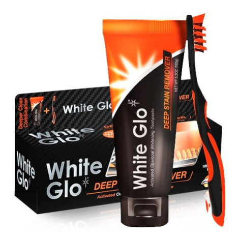 White Glo Profesionální Bělící zubní pasta Charcoal + Kartáček a mezizubní kartáčky ZDARMA 150 g