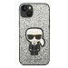 Karl Lagerfeld KLHCP14SGFKPG hard silikonové pouzdro iPhone 14 6.1" silver Glitter Flakes Ikonik