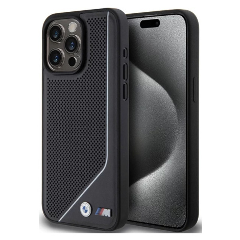 Kryt BMW BMHMP15L23PUCPK iPhone 15 Pro 6.1" black hardcase Perforated Twisted Line MagSafe (BMHM