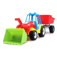 Traktor nakladač s dvoukolovým přívěsem