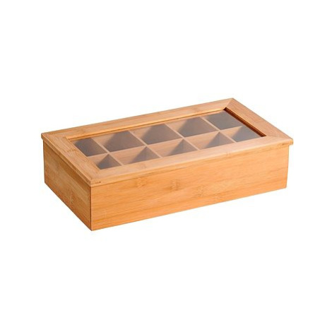 Kesper Organizér na čaje 10 přihrádek, 36 × 20 × 9 cm, bambus