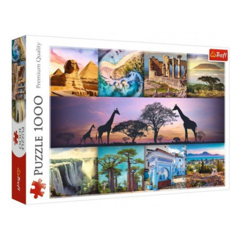 Puzzle Koláž Afrika 1000 dílků 68,3x48cm v krabici 40x27x6cm Trefl