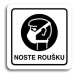 Accept Piktogram "noste roušku" (80 × 80 mm) (bílá tabulka - černý tisk)