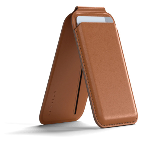 Satechi Vegan-Leather Magnetic Wallet Stand iPhone 12/13/14/15 all models - hnědé